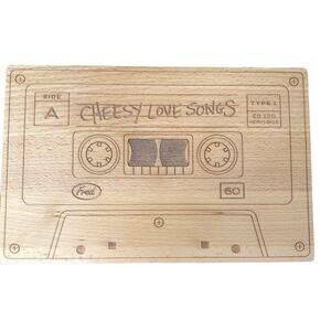 Genuine Fred Cheesy Love Songs Retro Mixtape Cheese Cutting Board, 10.5” X‎ 7”